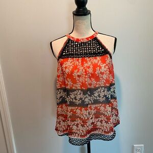 Anthropologie Meadow Rue Crochet Floral Top Blouse Womens size Small